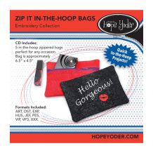 Zip It In-The-Hoop Bags Embroidery Design Collection CD-ROM by Hope Yoder